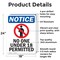 Signmission No One Under 18 Permitted OSHA Notice Sign, Aluminum, 18in W x 24in L, 2PK OS-2PACK-NS-A-1824-V-14706 - alternate 2